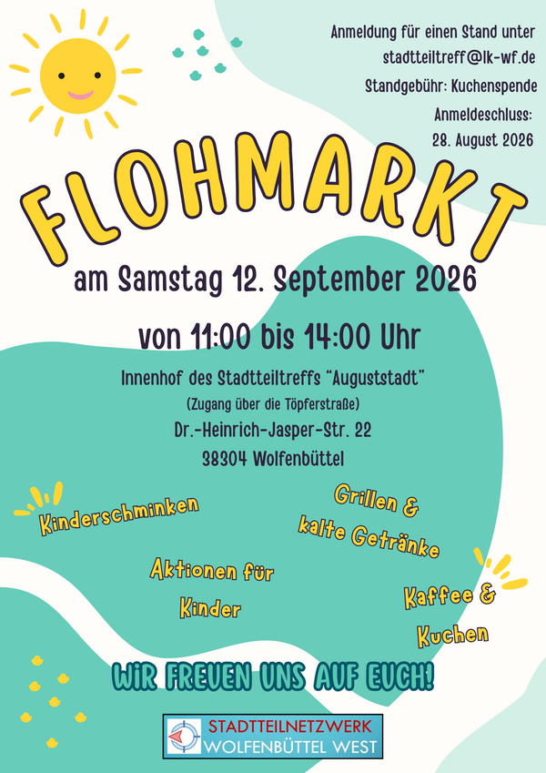 Flohmarkt-Flyer des Stadtteiltreffs Auguststadt.